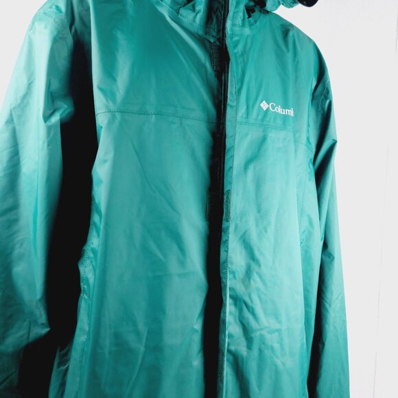 Columbia Men's Green Watertight Li Hooded Outdoor Rain Windbreaker Jacket Sz L - Picture 10 of 15